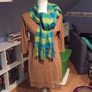 Suede like shirt dress